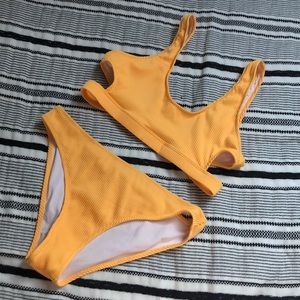 Yellow Ribbed Bikini